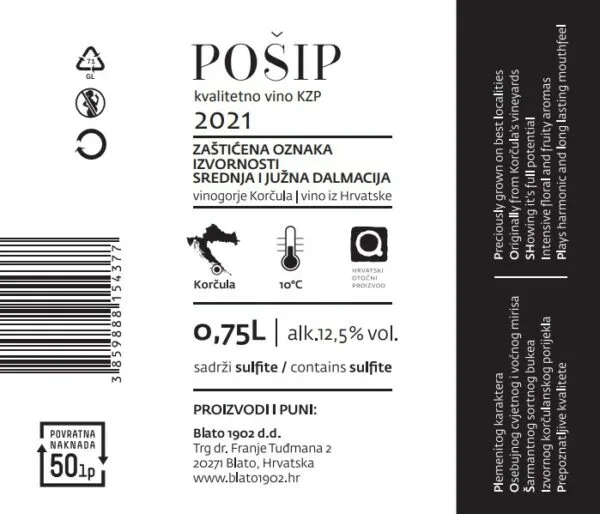 Posip etichetta posteriore