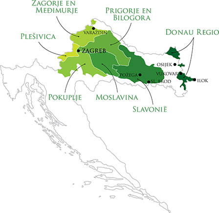 Kroatische wijn gemaakt in continentaal Kroatië