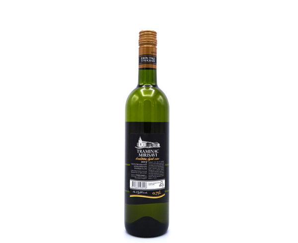Gewürztraminer uit Kroatië, achterkant van de fles