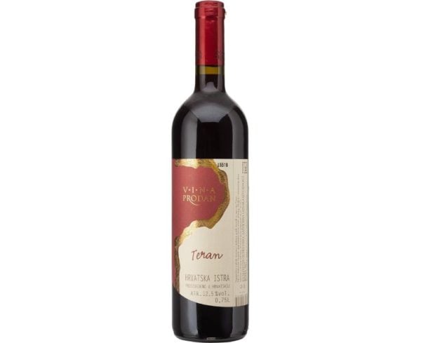 Teran wine from Croatia (Istria), bottle front