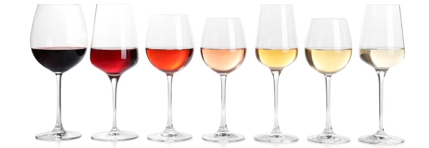 Wijnglazen zijn er in verschillende soorten voor verschillende wijnen