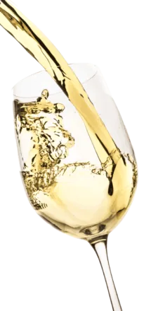 vi blanc en copa transparent