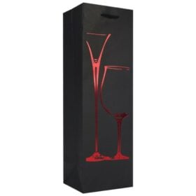 Wine bag for a wine bottle as a gift box - red