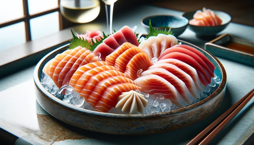 El sashimi también combina perfectamente con el vino.